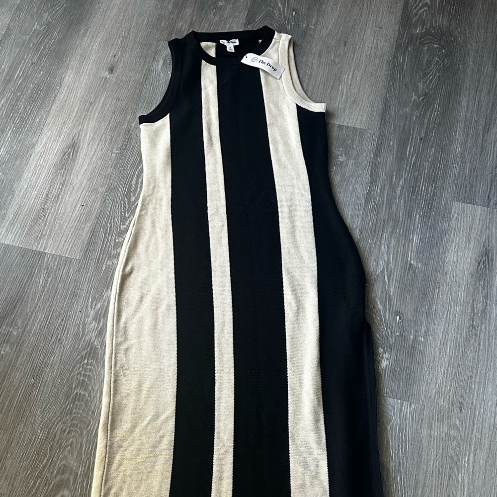 Black and Cream Striped Dress